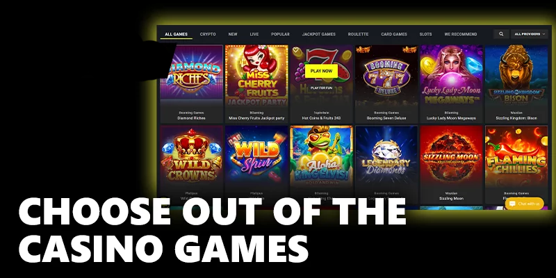 Choose out of the casino games at Parimatch lobby