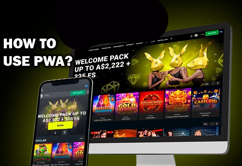 Parimatch casino site opened both on monitor and smartphone and Parimatch logo
