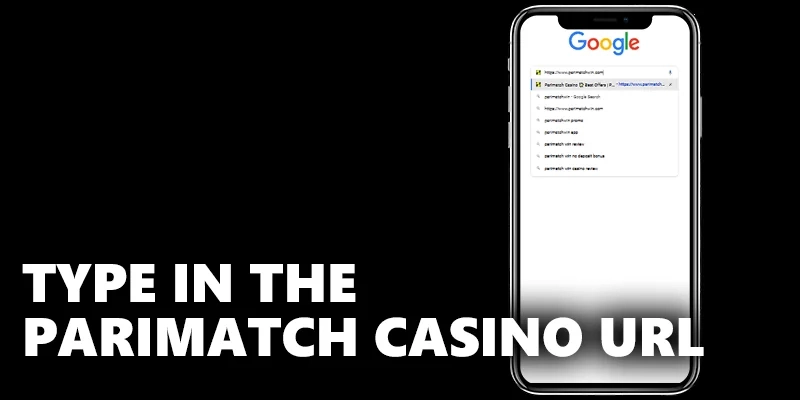 URL of Parimatch Casino in mobile browser on iPhone