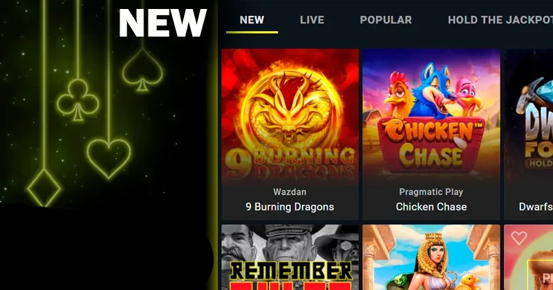 Screenshort of New games on Parimatch casino site and Parimatch logo